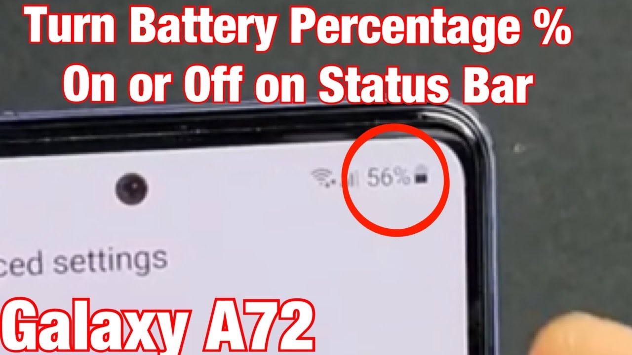 Galaxy A72: How to Turn Battery Percentage %  ON/OFF