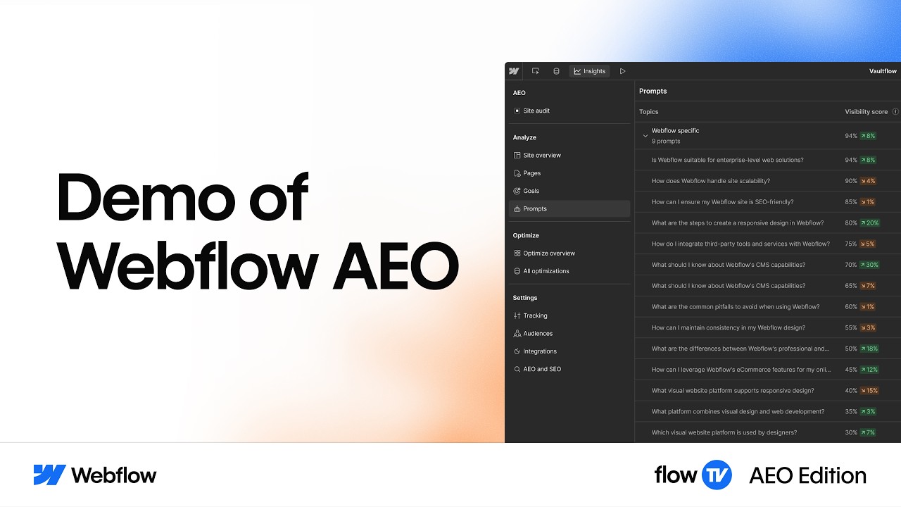 Demo of Webflow AEO