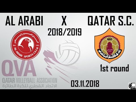 Al Arabi X Qatar S.C. 3:0 - Qatar Volleyball League 18/19 - (03.11.2018) NO BREAKS, BACK VIEW