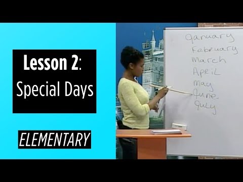Elementary Levels - Lesson 2: Special Days