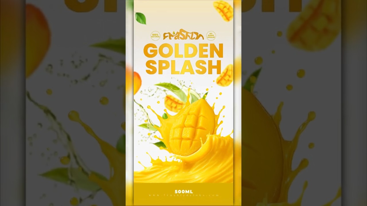 Insane Mango Juice Label Design in Photoshop 🔥 #photoshop #photoshoptutorial #leveldesign
