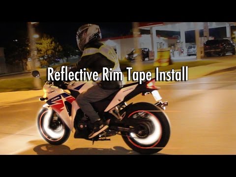 Motorcycle rim tape installation