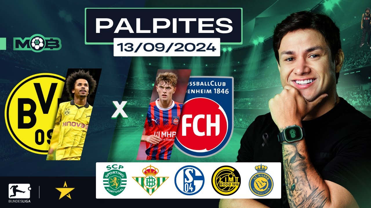 PALPITES DE FUTEBOL PARA O DIA 13 09 2024 + BILHETE PRONTO (SEXTOU NO MUNDO BET)