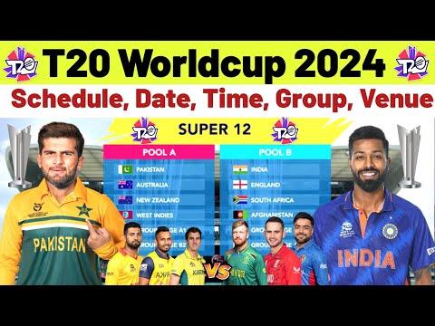 Watch Cricket Worldcup 2024 Schedule | T20 Worldcup 2024 | Venue | Groups | Date | Time Table | ICC
