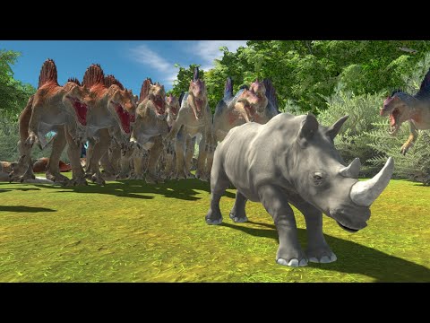 [ Dangerous Forest ] Run Away from Hungry Spinosaurus - Animal Revolt Battle Simulator