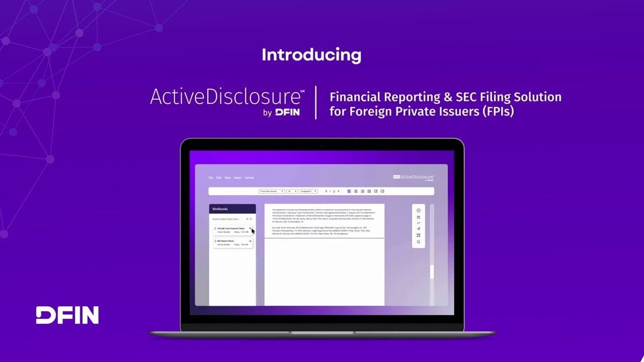 Introducing ActiveDisclosure℠ for Foreign Private Issuers
