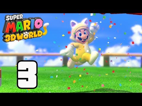 Super Mario 3d World - Gameplay Walkthrough part 3 - World 1 Mario 3 Stars(Wii U)