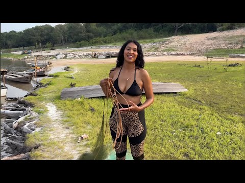 PESQUEI DE TARRAFA E FIZ MINHA JANTA AQUI PELO INTERIOR DO AMAZONAS -Tatiana Souza