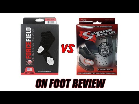 FORCEFIELD VS. SNEAKER SHIELDS !!! HOW TO PREVENT SNEAKER CREASES !!! ON FOOT REVIEW !!!