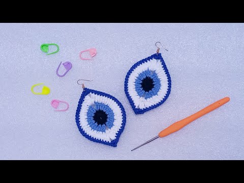 Passo a Passo: Par De Brincos Olho Grego Em Crochê | Simples E Fácil De Fazer 🧿