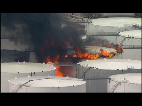 Some residents in the Houston area were being urged to find a safe location indoors Sunday after a fire broke out at a petrochemicals terminal. (March 17)