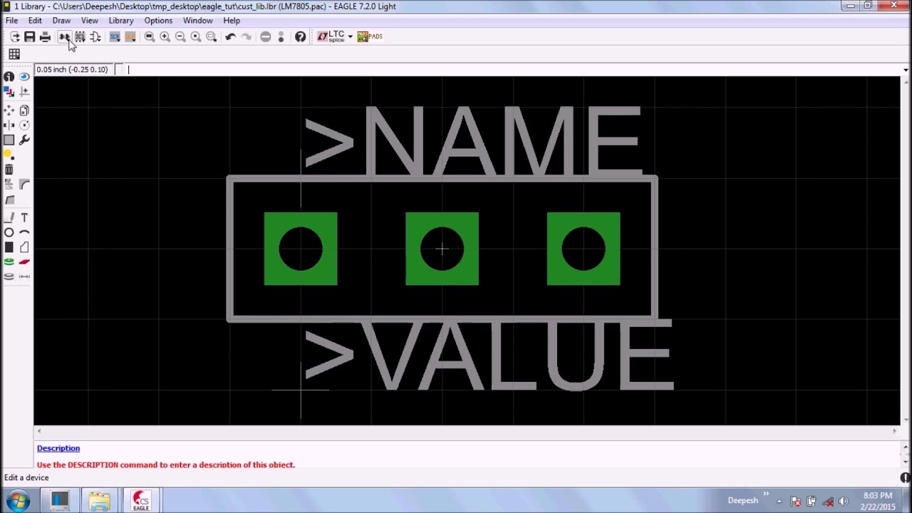 PCB Footprint Designing Using EAGLE Tutorial / GoldLighT Technologies