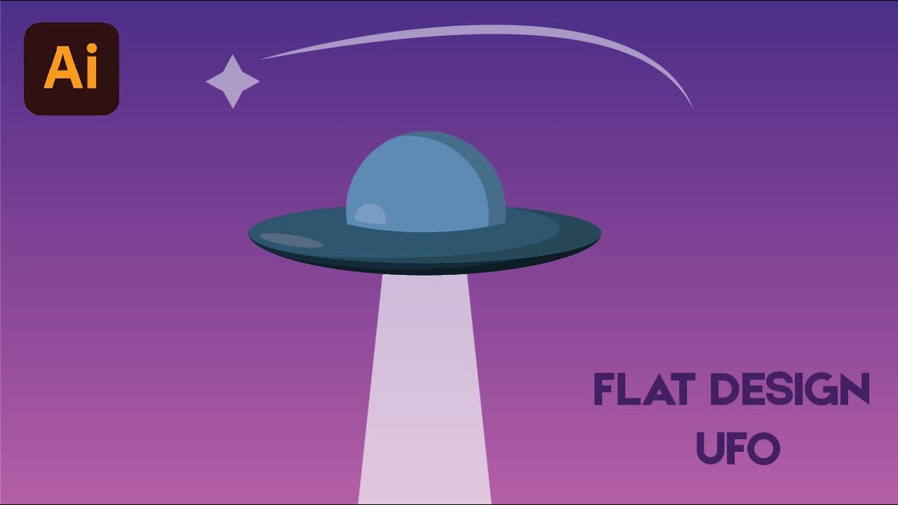 Flat Design UFO | Adobe Illustrator Tutorial
