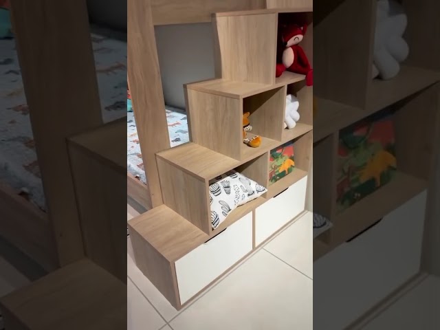 Beliche Infantil 2 Gavetas com Escada Aveiro Oak - Completa Móveis