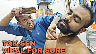 Rough &amp; painful Tok-Sen massage therapy For neck pain relief | Loud cracking | Indian ASMR