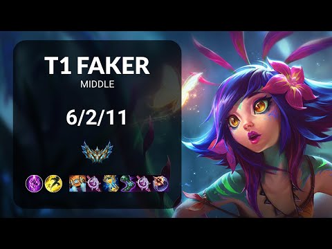 T1 Faker Neeko vs Zed MIDDLE - KR CHALLENGER Patch 13.19