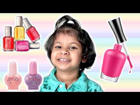 Nafeesa and Ahmed plays with nail polish for kids