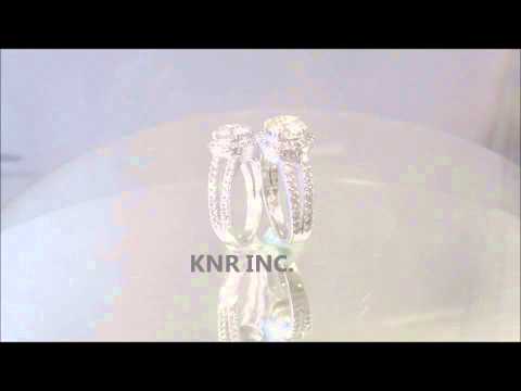 18K WHITE GOLD ROUND DIAMOND ENGAGEMENT RING DECO SPLIT BAND 2.00CTW