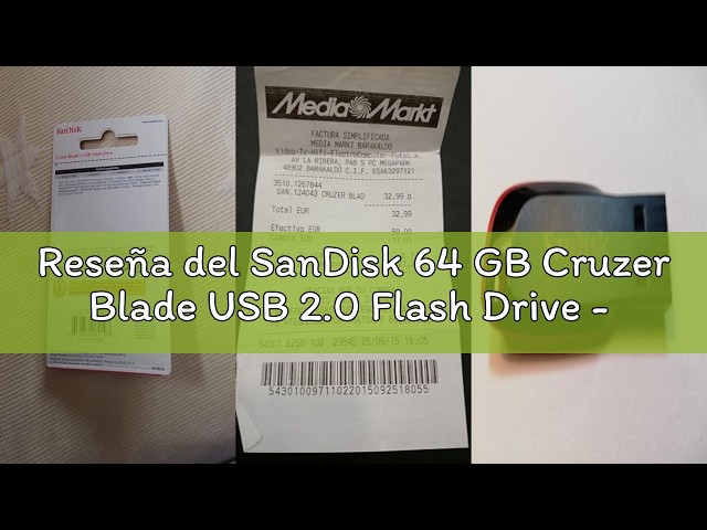 Vídeo relacionado con SanDisk 64 GB Cruzer Blade USB 2.0 Flash Drive - Black