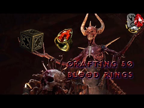 Diablo 2 Resurrected - Crafting 50 BLOOD Rings / Level 95 / B.net D2R