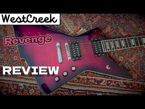 WestCreek Revenge Solid Body Electric Guitar, Heavy Metal Guitar, Right Handed, Heavy Metal Pickups, Rounded End Jumbo Frets, Bone nut, Rosewood Fretboard, Mahogany Body (Red Checker) video review thumbnail