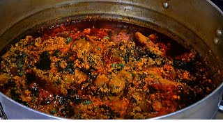A delicious luxury lumpy Egusi soup for an important  guest ( Nigerian Egusi soup)