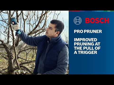 BOSCH akumuliatorinis sekatorius 12V PRO PRUNER 25mm 2x3,0Ah video