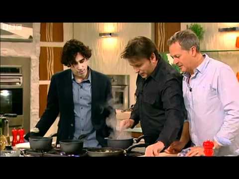 James Martin cooks Black pudding for Stephen Mangan...
