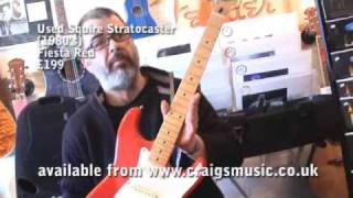 Video thumbnail for Used Squire Stratocaster 1980's Fiesta Red £199 by craigsmusicltd