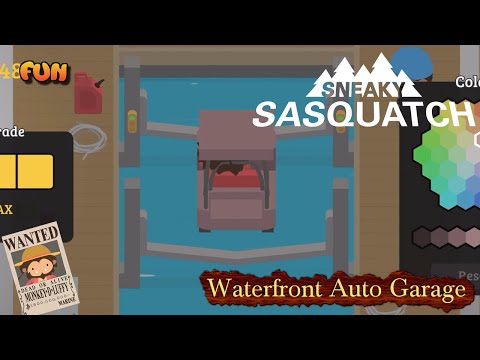 Sneaky Sasquatch Fun - Waterfront Auto Garage [Car in Boat Garage]