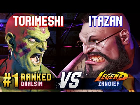 SF6 ▰ TORIMESHI (#1 Ranked Dhalsim) vs ITAZAN (Zangief) ▰ High Level Gameplay