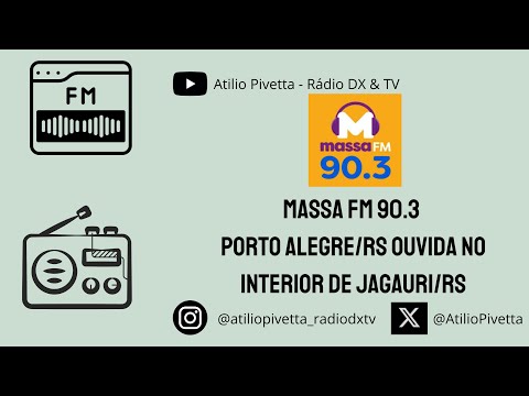 Massa FM 90.3 Porto Alegre (Dois Irmãos)/RS ouvida no interior de Jaguari/RS