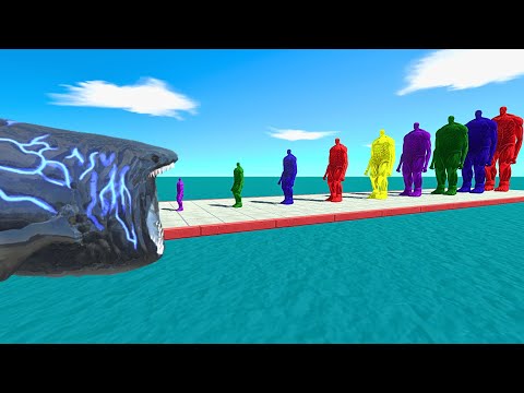 Kaiju Universe Monsters vs 10 Levels of Rainbow Colossal Titan – ARBS Size Comparison