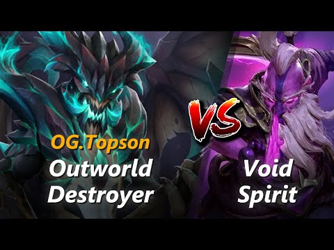 How to Outworld Destroyer mid vs Void Spirit (feat. Topson) | First 10 minutes