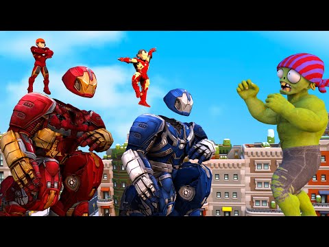 Avenger Tani and Nick Iron Man vs Zombies - Scary Teacher 3D Protect City