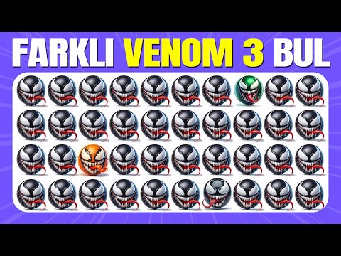 Farklı Olanı Bul - Venom 3 Özel | 40 Seviye | Kolay, Orta, Zor | Bulmaca Krallığı Quiz