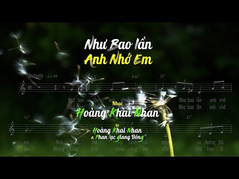 Như bao lần anh nhớ em Sheet - Hoàng Khai Nhan