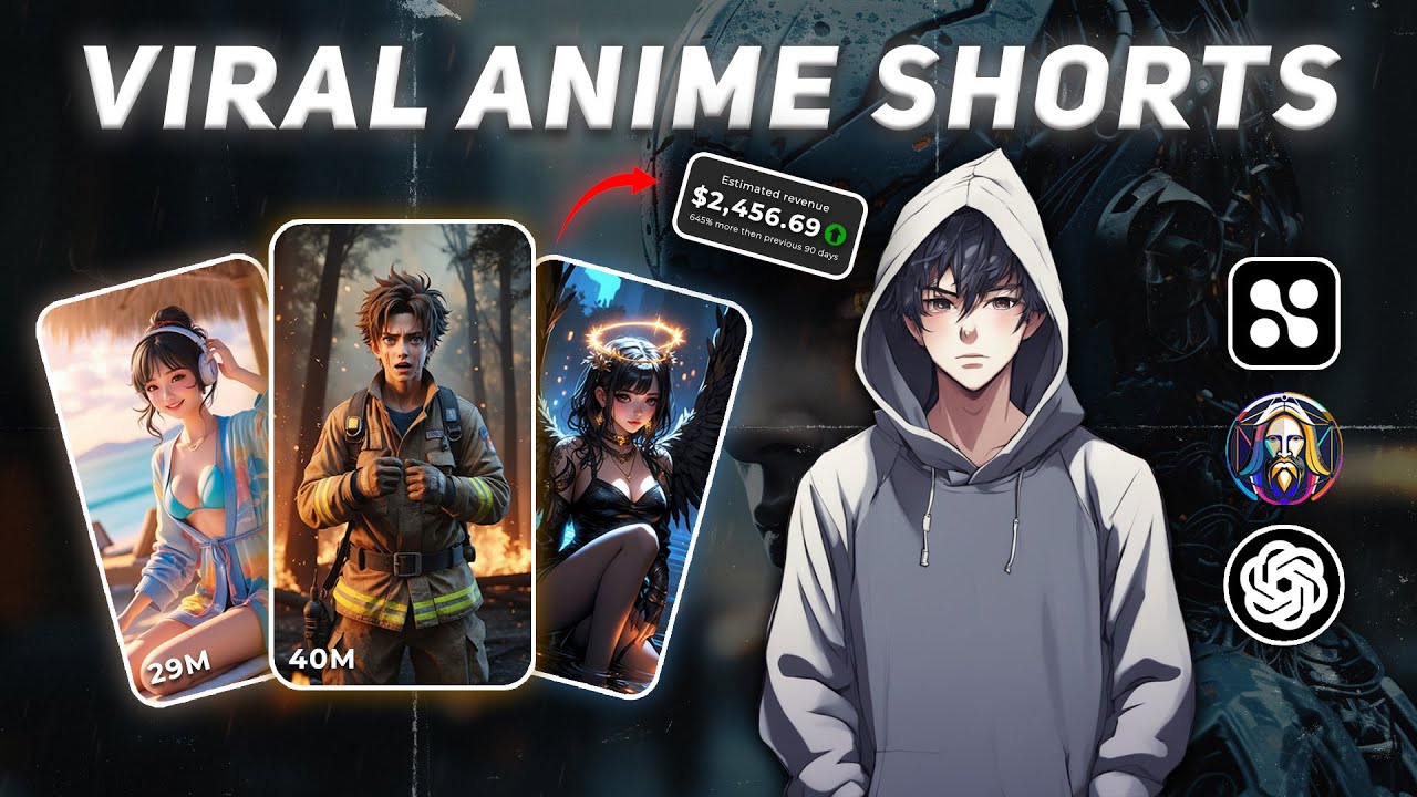 How to Make Viral MONETIZABLE Anime Shorts Using Free A.I. Tools - Full Course