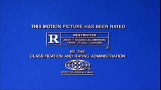R - RESTRICTED film rating (CARA) blue screen