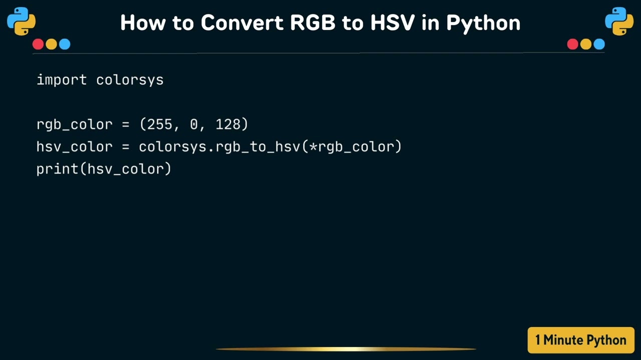 How to Convert RGB to HSV in Python