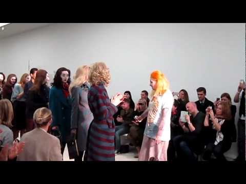 Valentina Nessi at VIVIENNE WESTWOOD Red Label Fall Winter 2013/2014 Fashion Show - Front Row Video