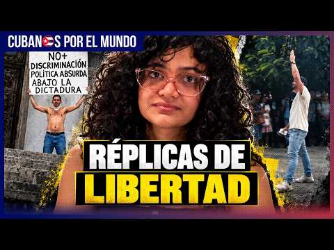 Capitolio de La Habana: un cubano protesta con un cartel y es detenido