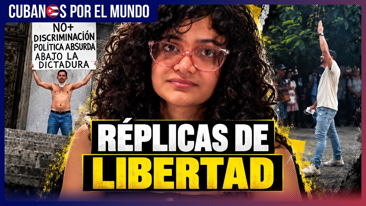Capitolio de La Habana: un cubano protesta con un cartel y es detenido