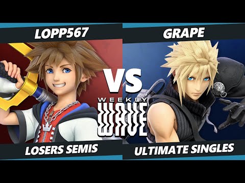Weekly Wave 24 Losers Semis - Grape (Roy, Cloud, Snake) Vs. Lopp567 (Palutena, Aegis, Sora) SSBU
