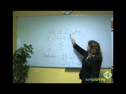 Clasa a patra: Aflarea impartitorului intr-o impartire cu rest