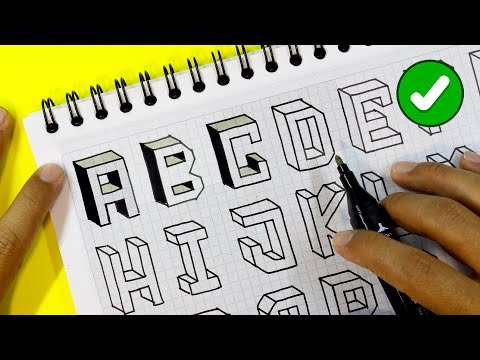 🟢 How To Draw Alphabet Lettering A - Z in 3D Easy Simple For Beginners  - Easy Art
