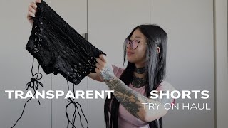TRANSPARENT shorts try on haul! | Amber Tan