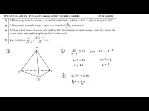 Simulare evaluare nationala 2017, Matematica