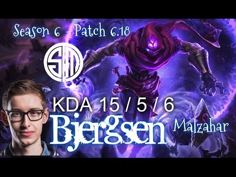 TSM Bjergsen MALZAHAR vs VARUS Mid - Patch 6.18 KR Ranked | League of Legends