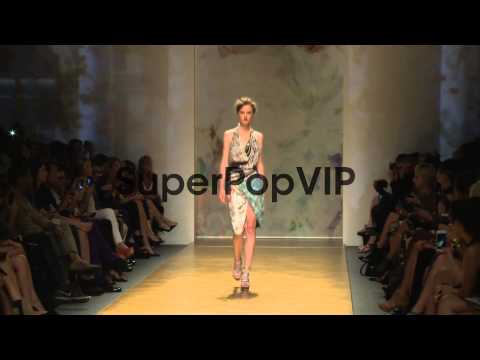 Models walk the runway during Nicole Miller - Runway - Sp...